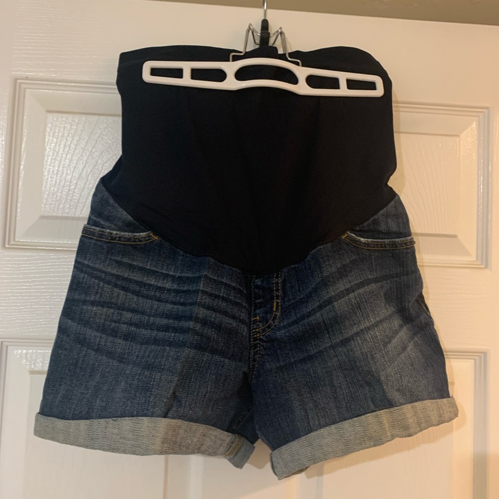 Maternity jean shorts